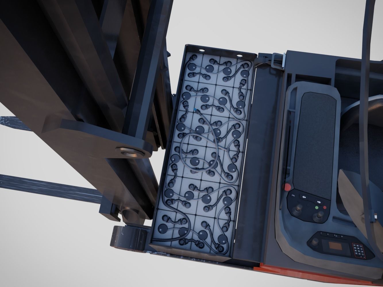 Forklift - Linde R 16 Low-poly 3D model_6