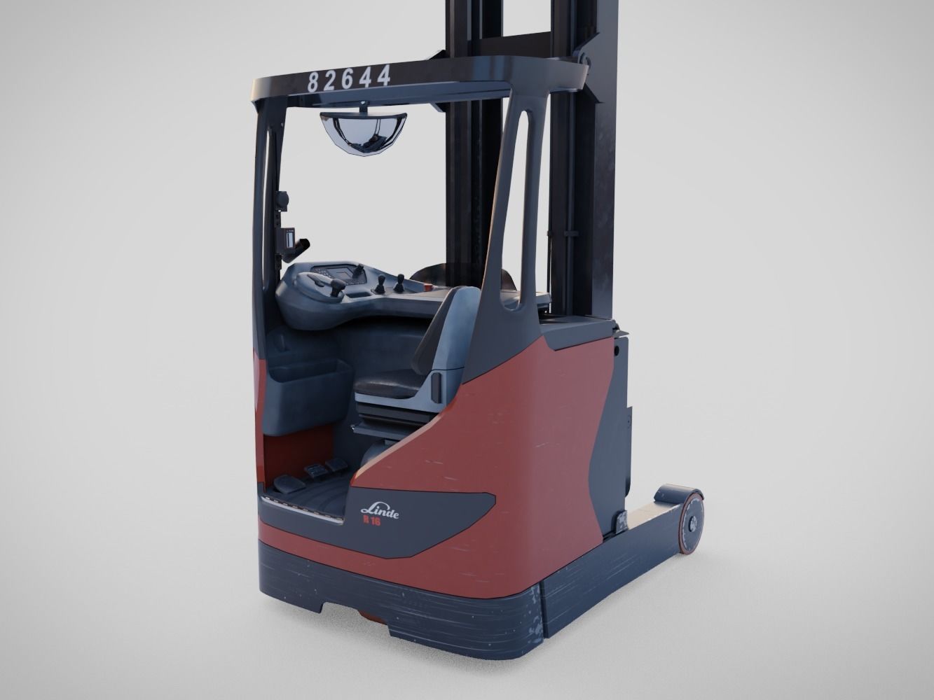 Forklift - Linde R 16 Low-poly 3D model_2