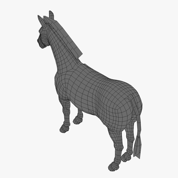 Donkey two donkeys 3D model_7