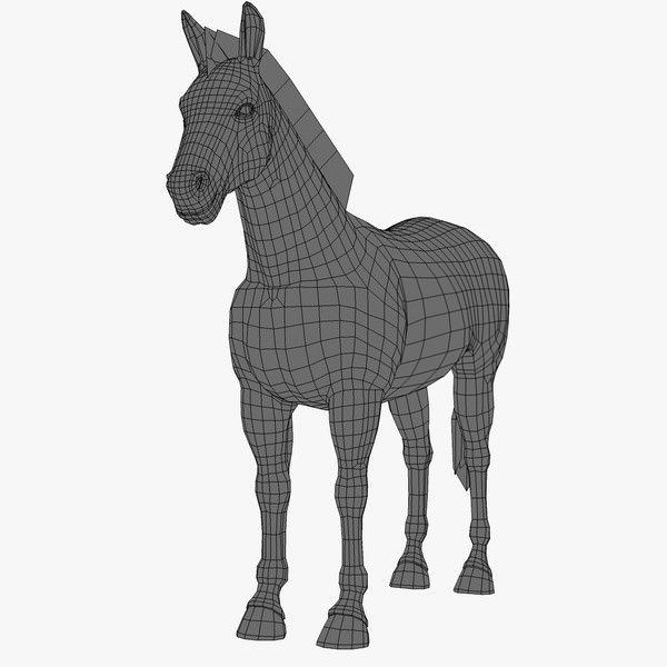 Donkey two donkeys 3D model_6