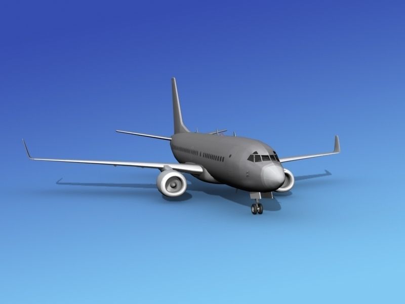 Boeing 737-700ER Bare Metal 3D model_2