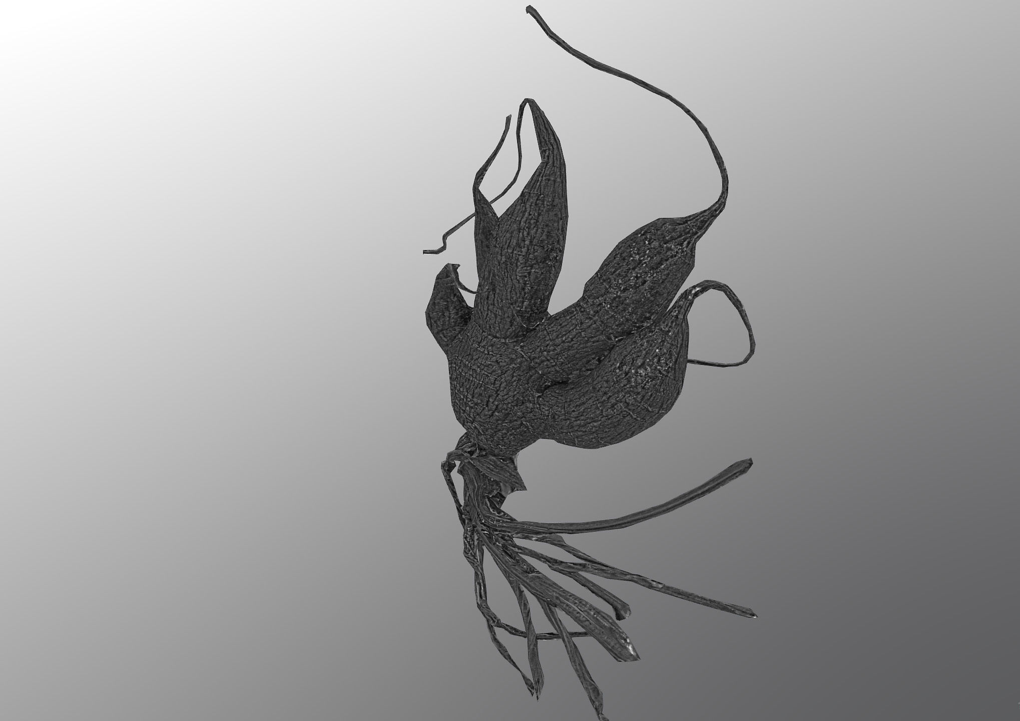 Old five steam carrot root Low-poly 3D model_20