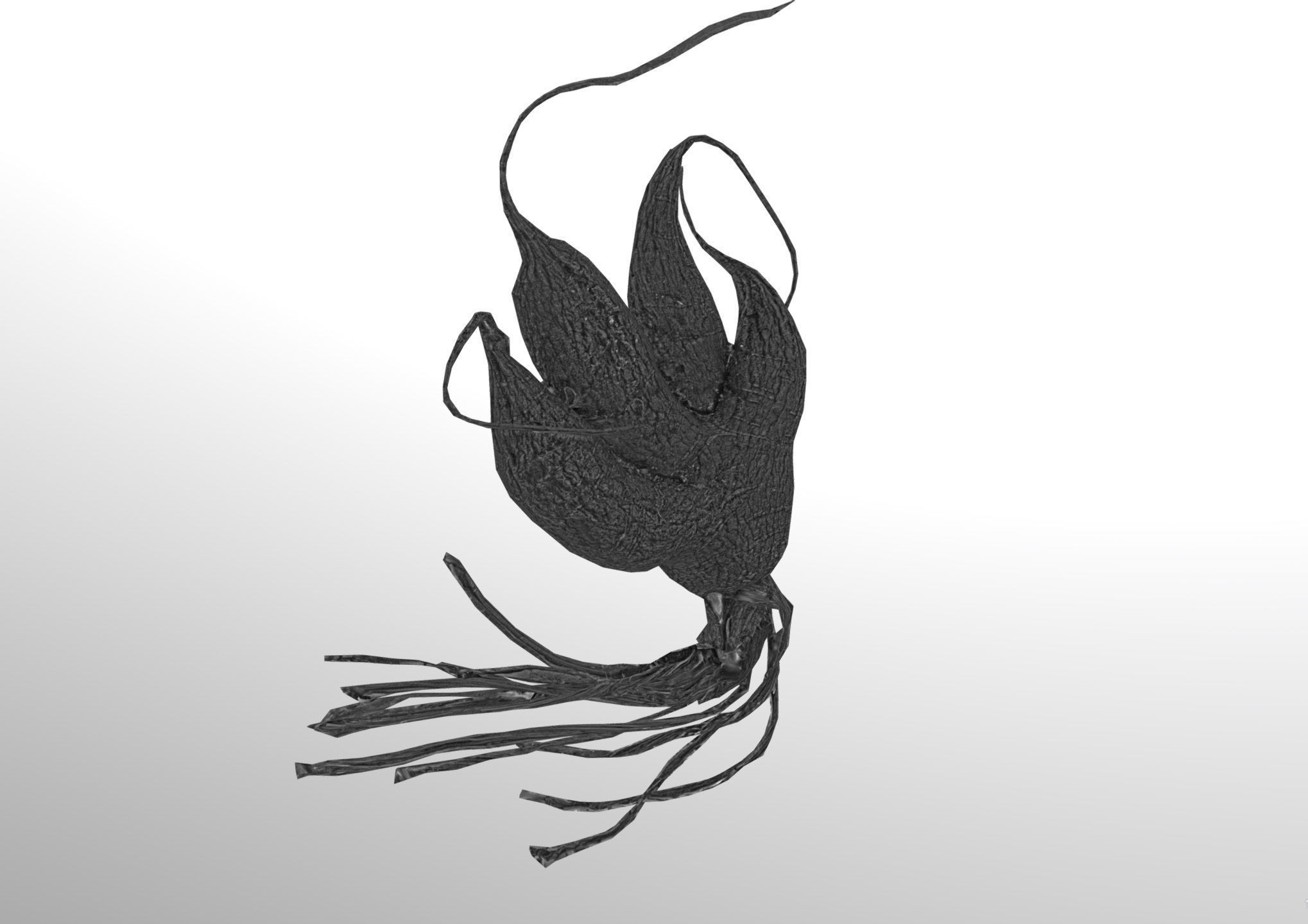 Old five steam carrot root Low-poly 3D model_23