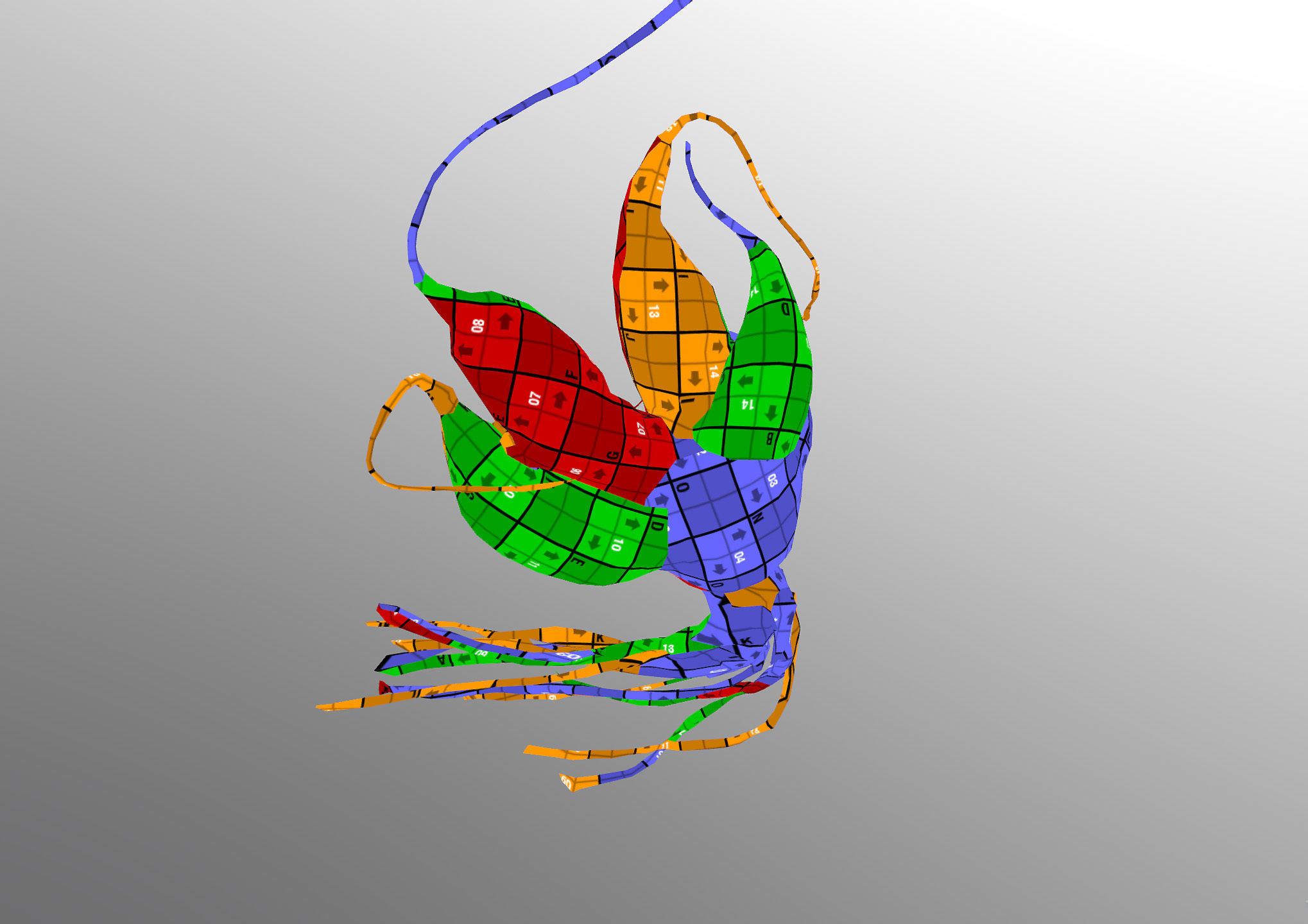 Old five steam carrot root Low-poly 3D model_25