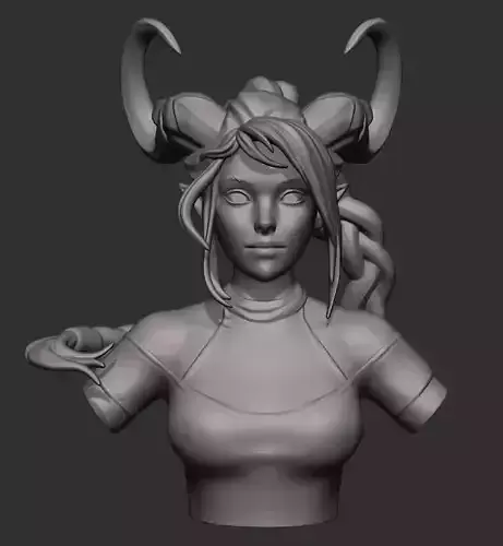 Elf Bust 3D Print Model 