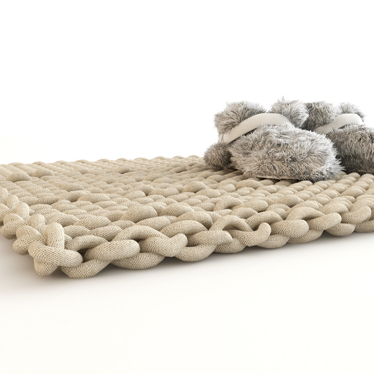 Carpet and Slippers 3D model_7