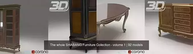The whole SHABANG Furniture Collection - volume 1 3D Model Pack 4