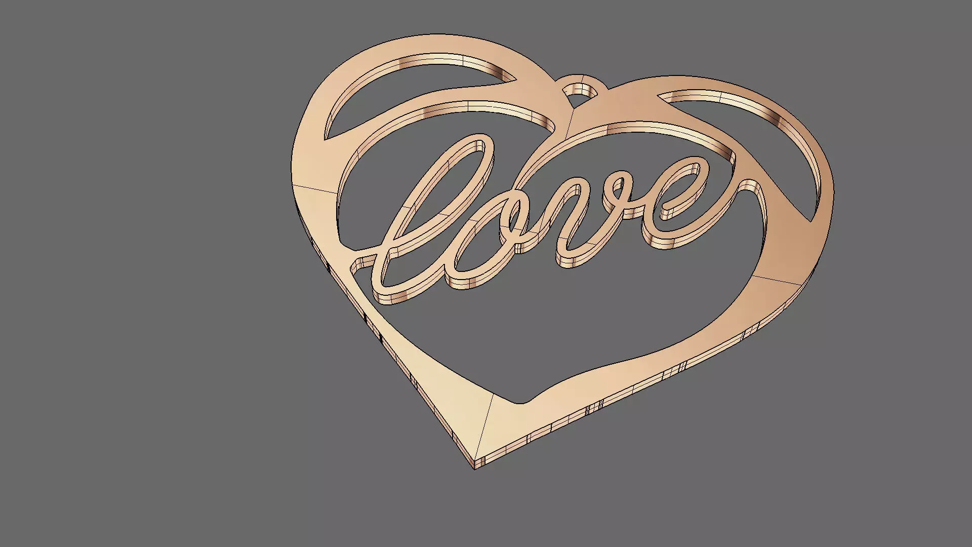 Love pendant 3D print model_0