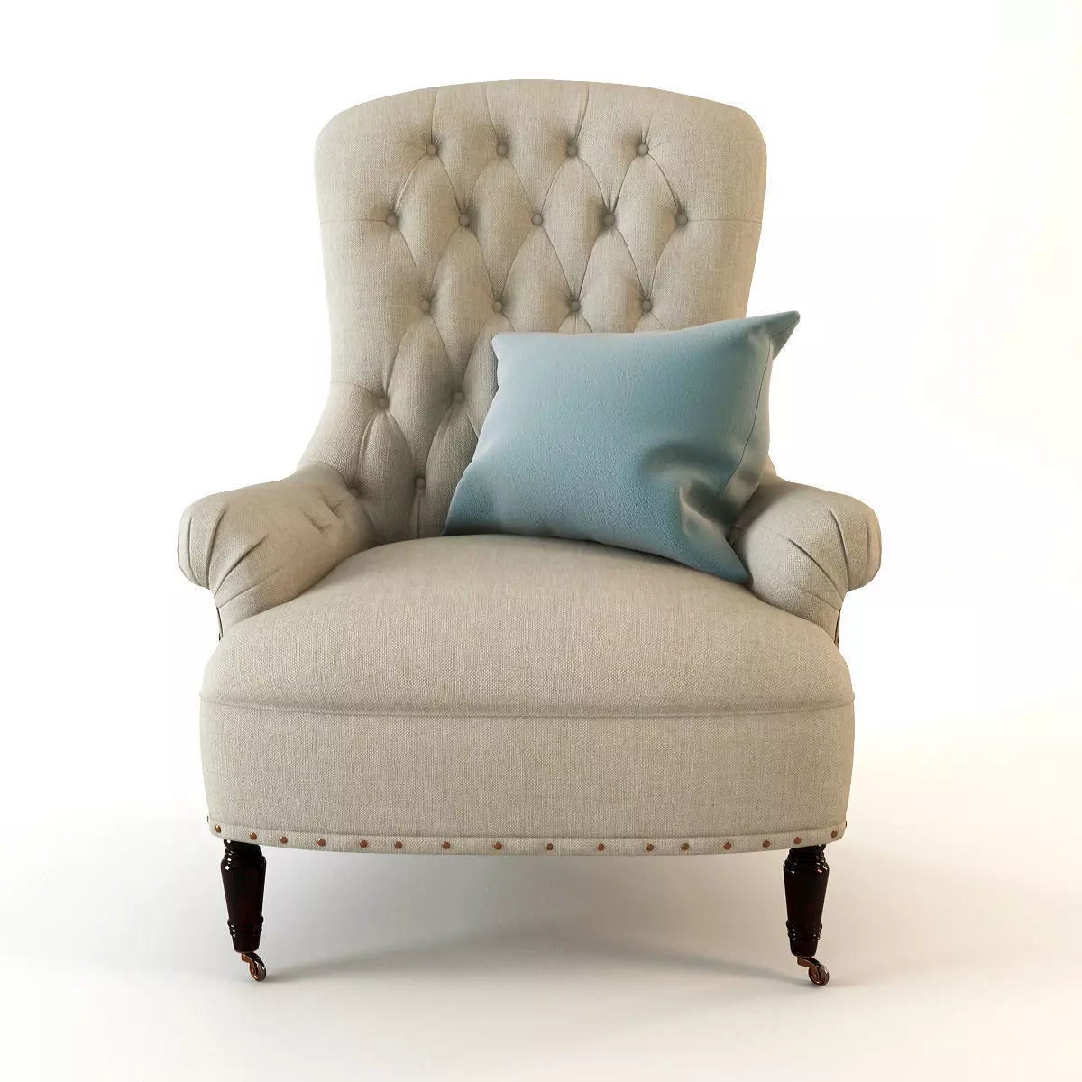 Armchair Tufted 3D model_0