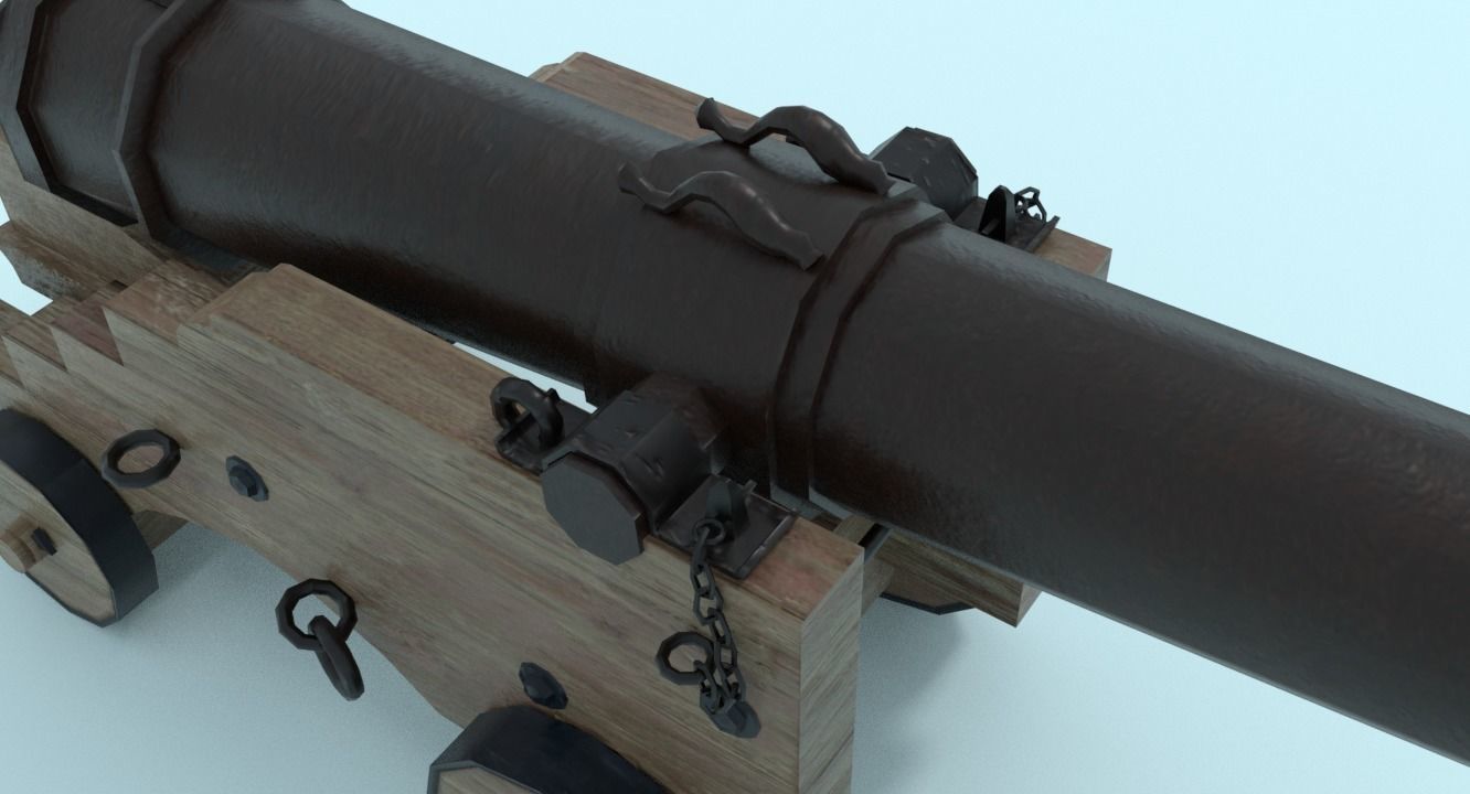 Colubrina Cannon 32lb Low-poly 3D model_25