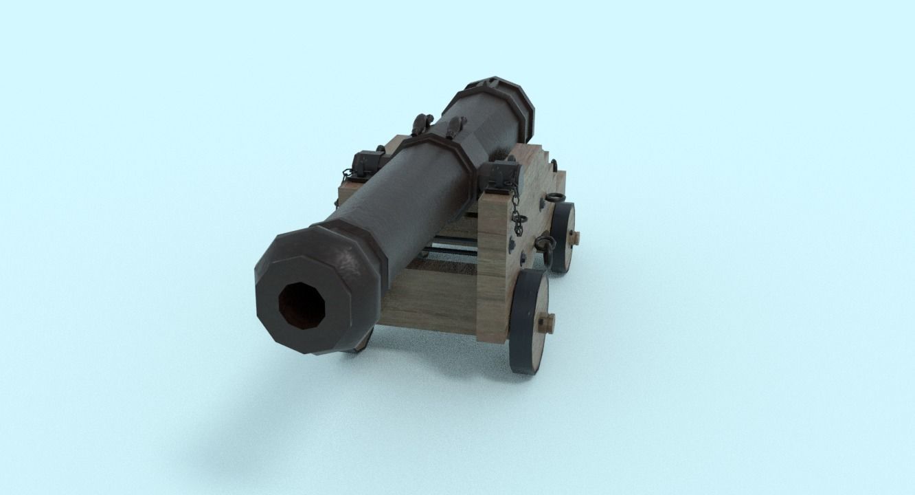 Colubrina Cannon 32lb Low-poly 3D model_24