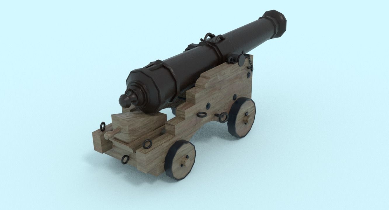 Colubrina Cannon 32lb Low-poly 3D model_17