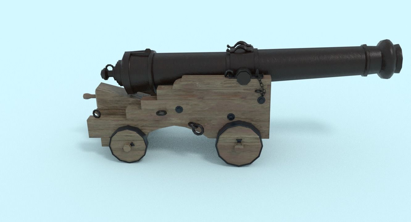 Colubrina Cannon 32lb Low-poly 3D model_19