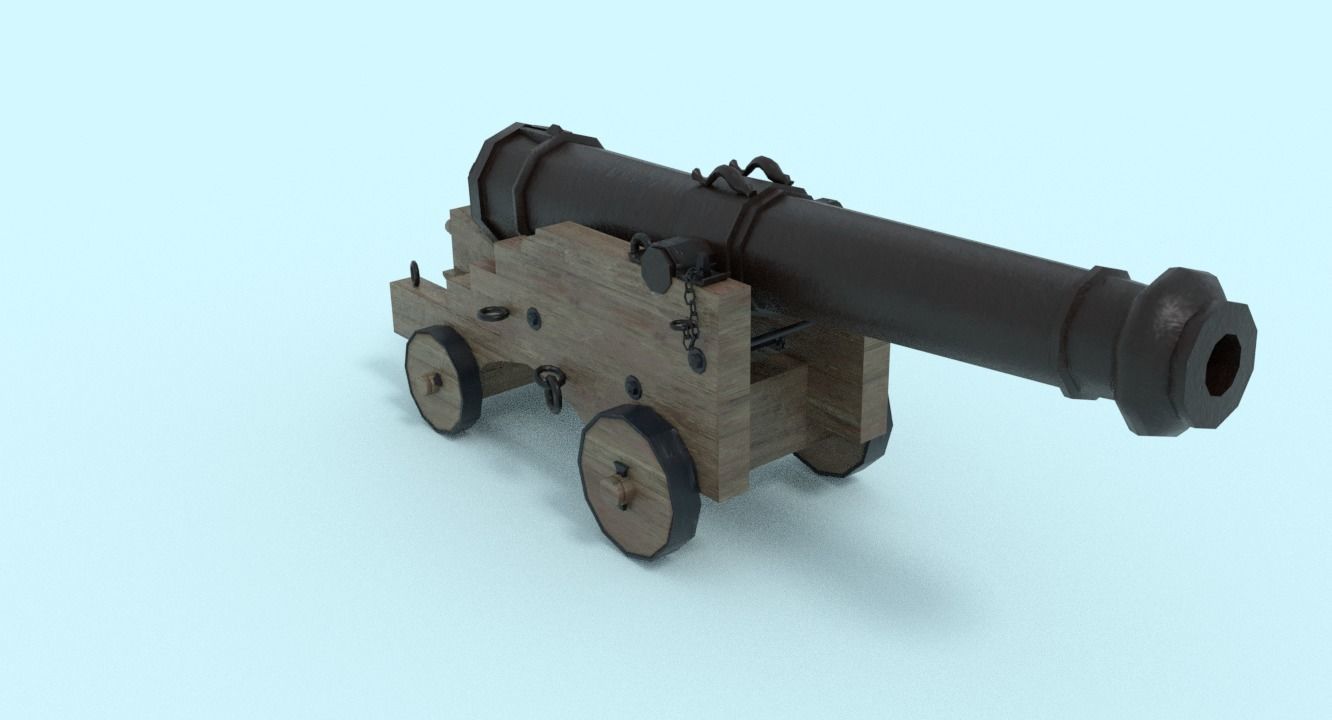 Colubrina Cannon 32lb Low-poly 3D model_21