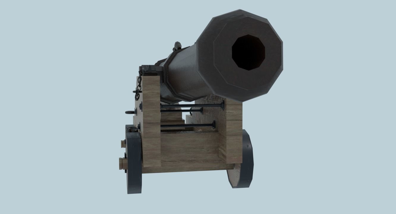 Colubrina Cannon 32lb Low-poly 3D model_8