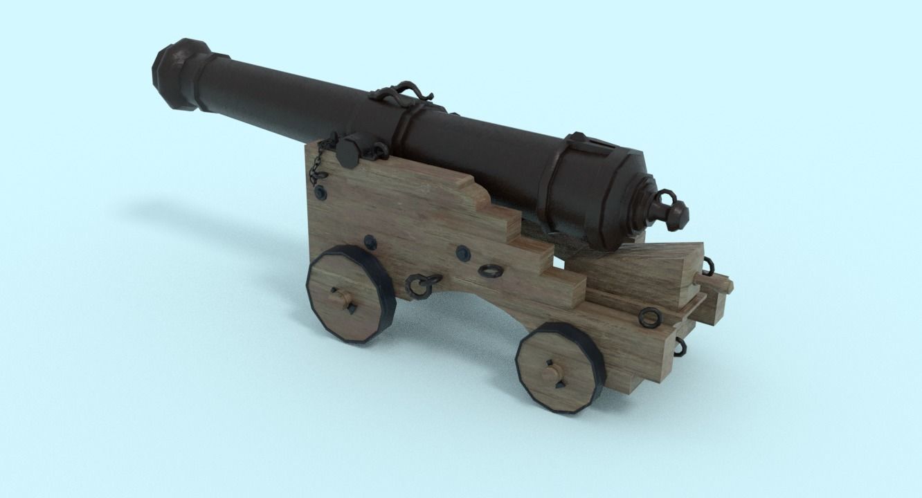 Colubrina Cannon 32lb Low-poly 3D model_13