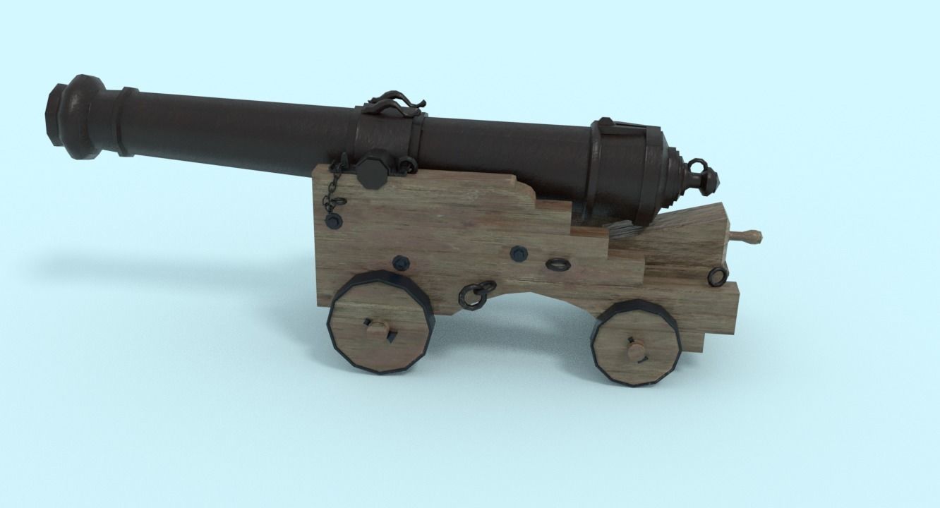 Colubrina Cannon 32lb Low-poly 3D model_12