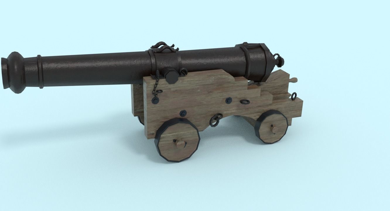 Colubrina Cannon 32lb Low-poly 3D model_11
