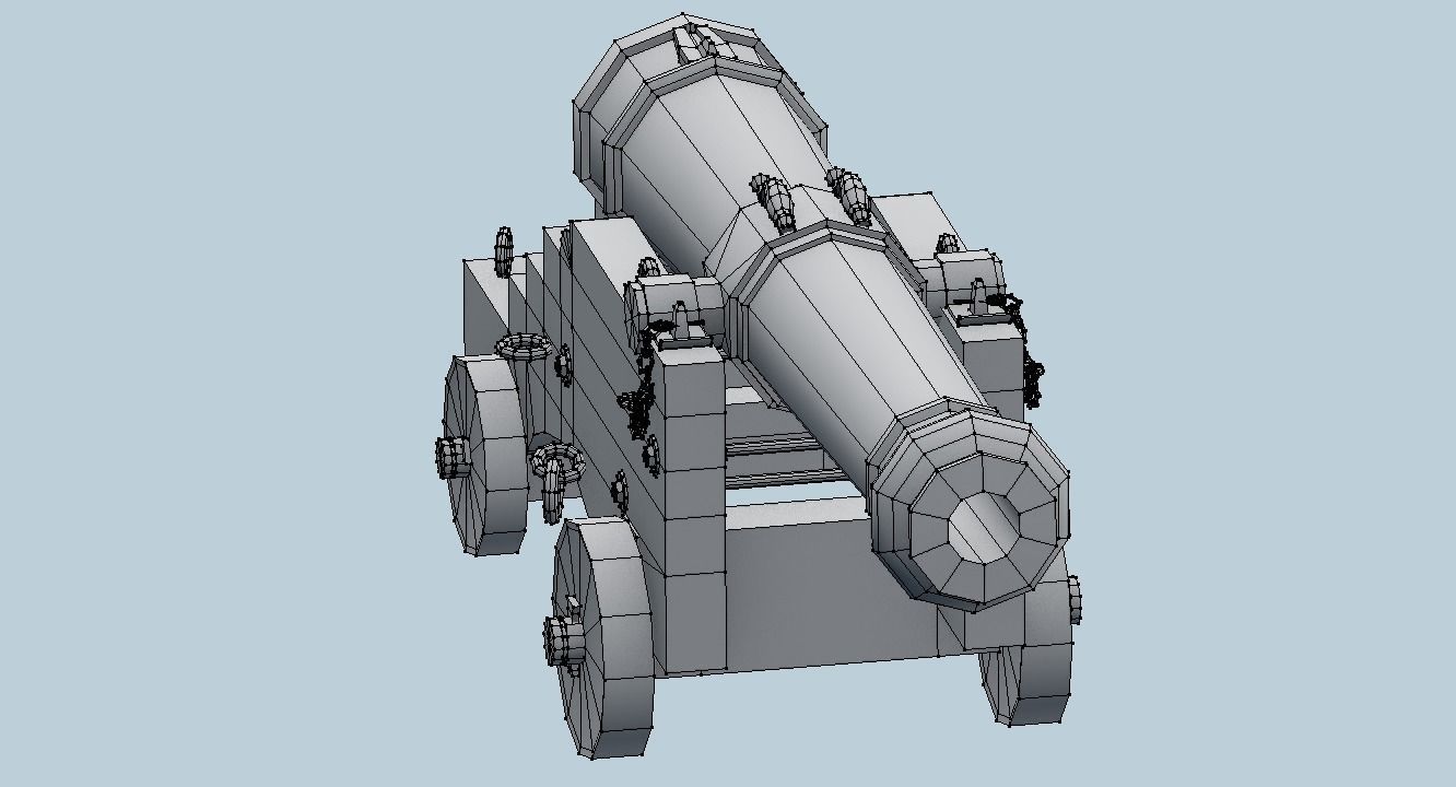 Colubrina Cannon 32lb Low-poly 3D model_34