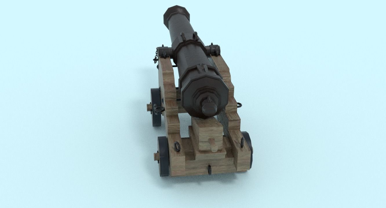 Colubrina Cannon 32lb Low-poly 3D model_15