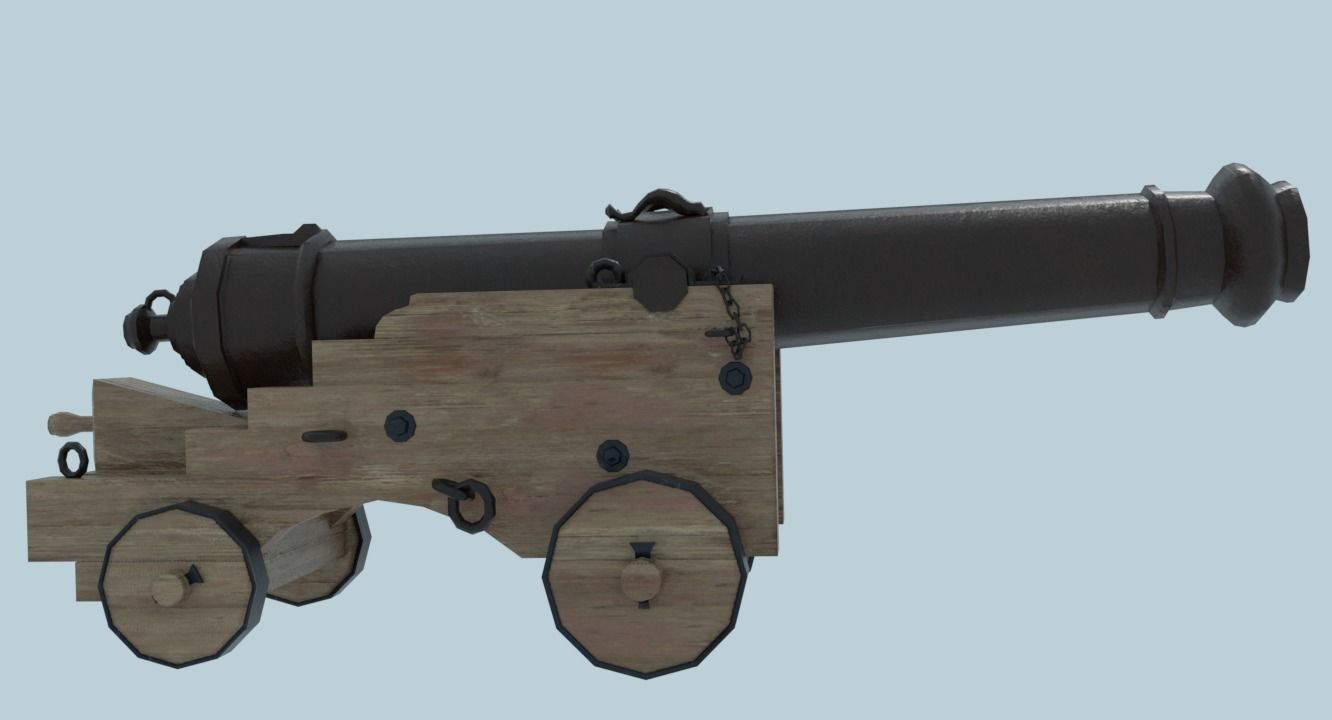 Colubrina Cannon 32lb Low-poly 3D model_6