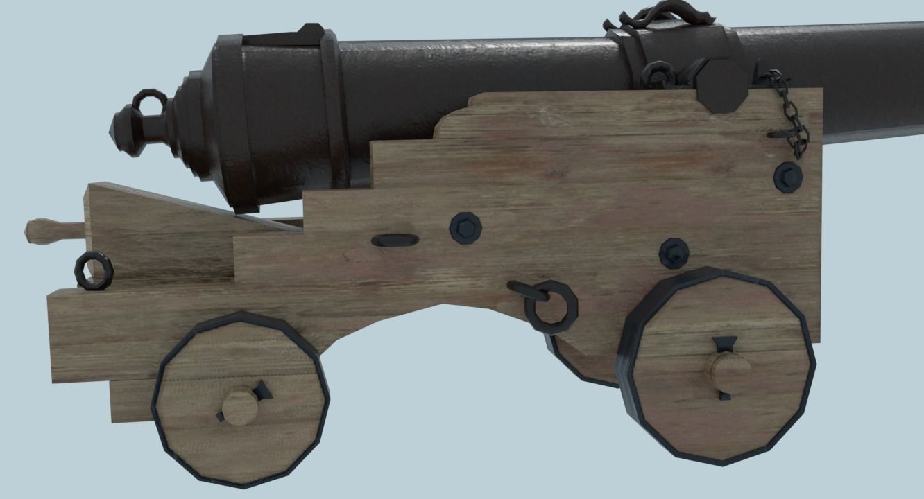 Colubrina Cannon 32lb Low-poly 3D model_27
