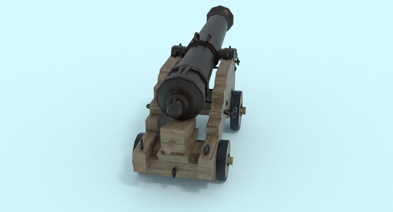 Colubrina Cannon 32lb Low-poly 3D model_16