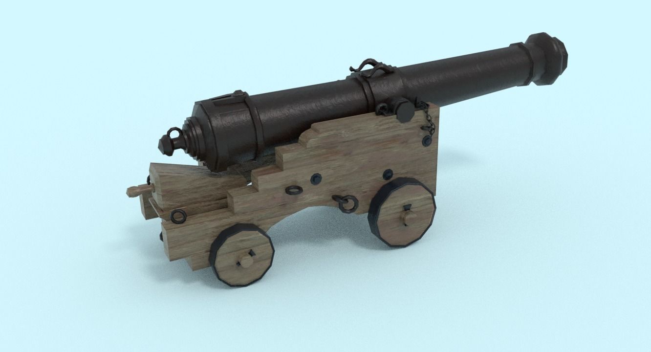 Colubrina Cannon 32lb Low-poly 3D model_18