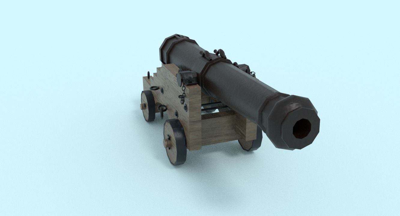 Colubrina Cannon 32lb Low-poly 3D model_22
