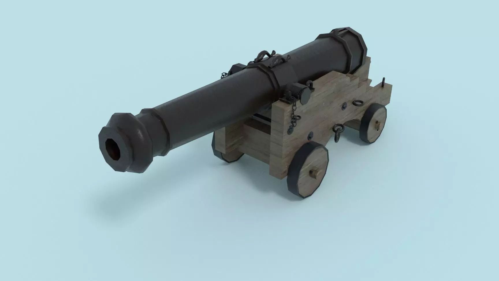 Colubrina Cannon 32lb Low-poly 3D model_0