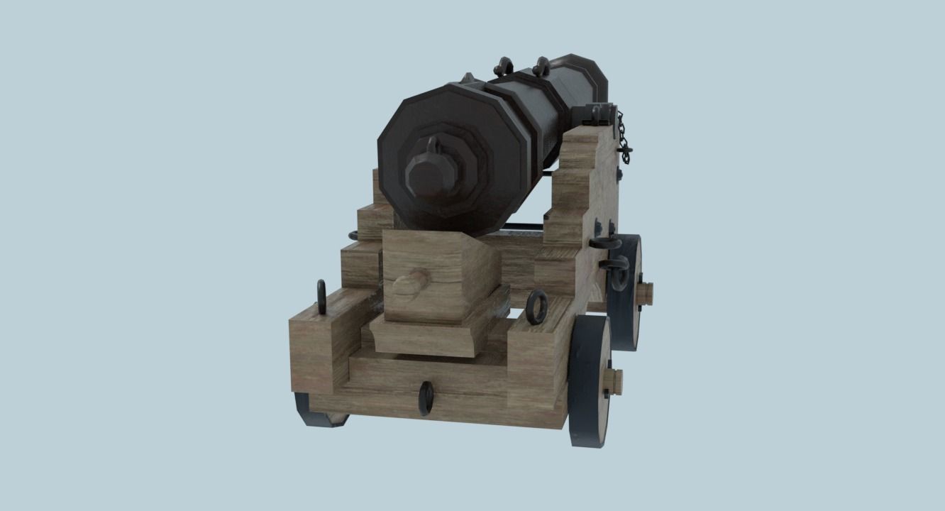 Colubrina Cannon 32lb Low-poly 3D model_7
