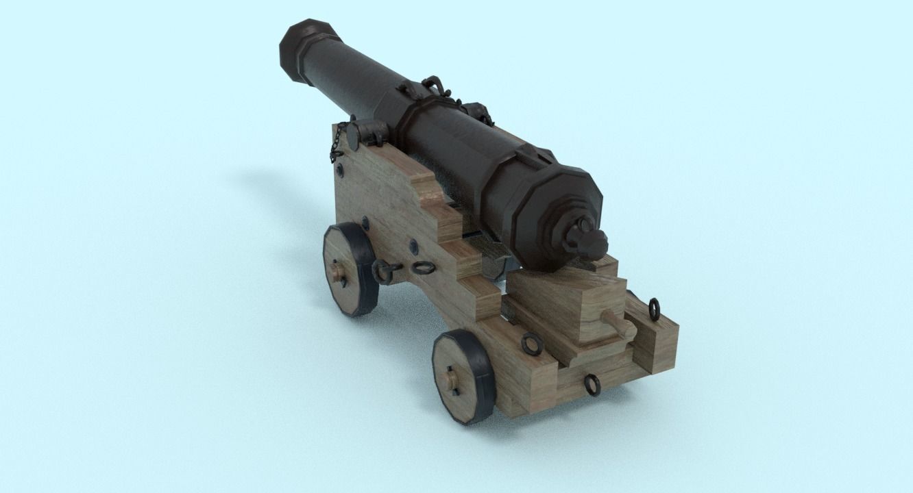 Colubrina Cannon 32lb Low-poly 3D model_14