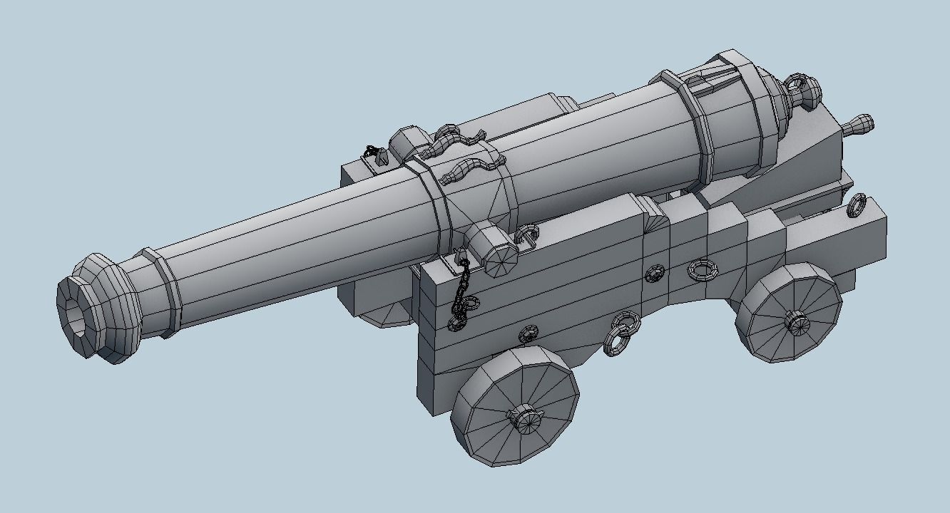 Colubrina Cannon 32lb Low-poly 3D model_32
