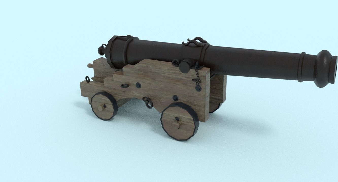 Colubrina Cannon 32lb Low-poly 3D model_20