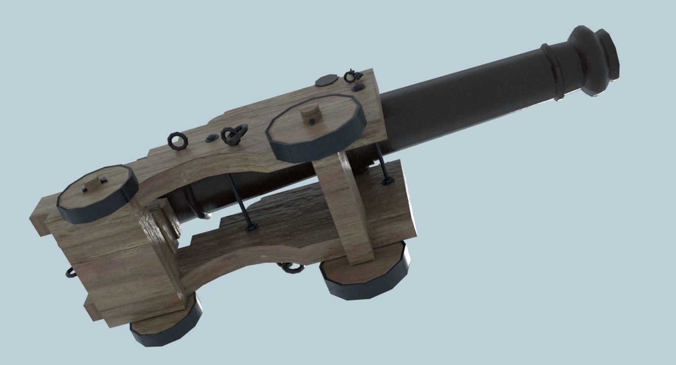 Colubrina Cannon 32lb Low-poly 3D model_29