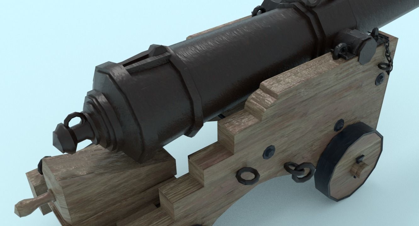 Colubrina Cannon 32lb Low-poly 3D model_26