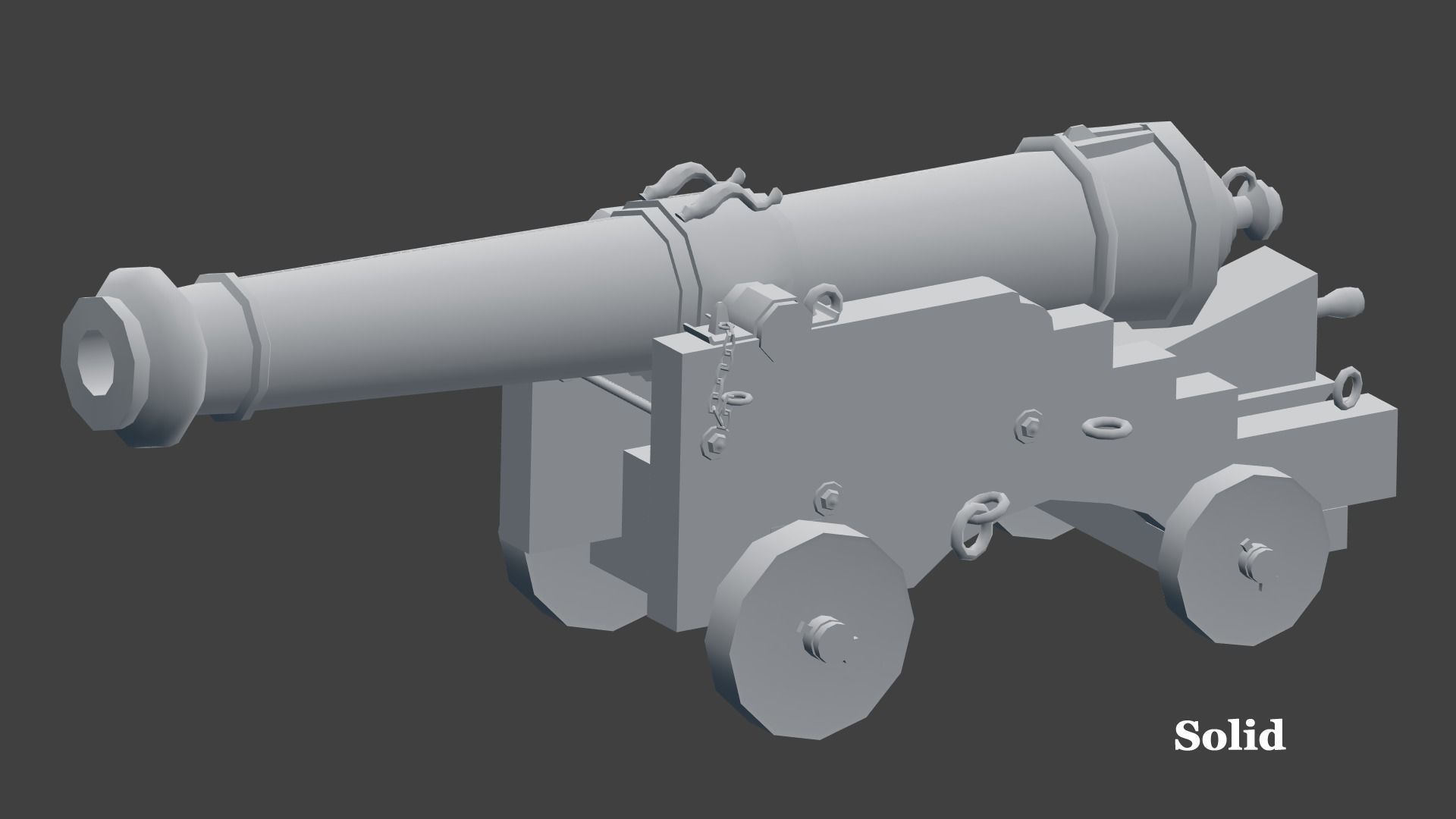 Colubrina Cannon 32lb Low-poly 3D model_36