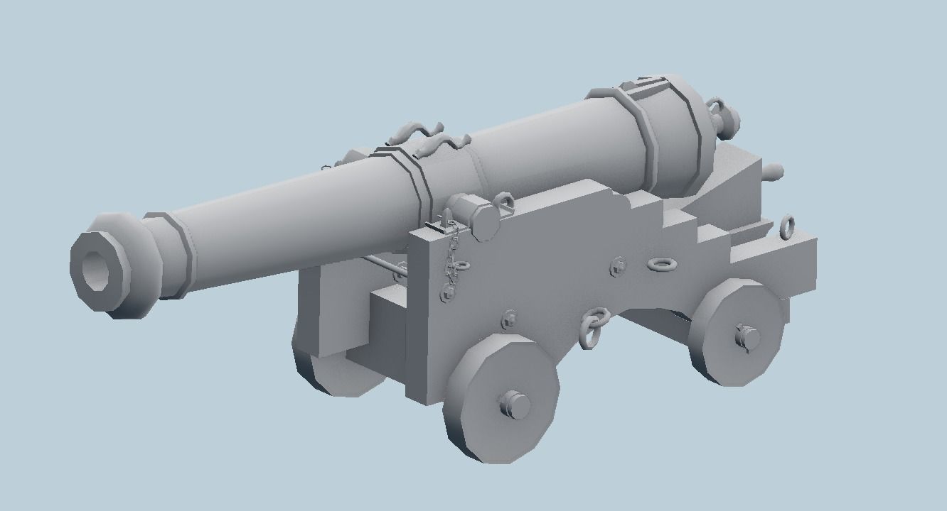Colubrina Cannon 32lb Low-poly 3D model_30