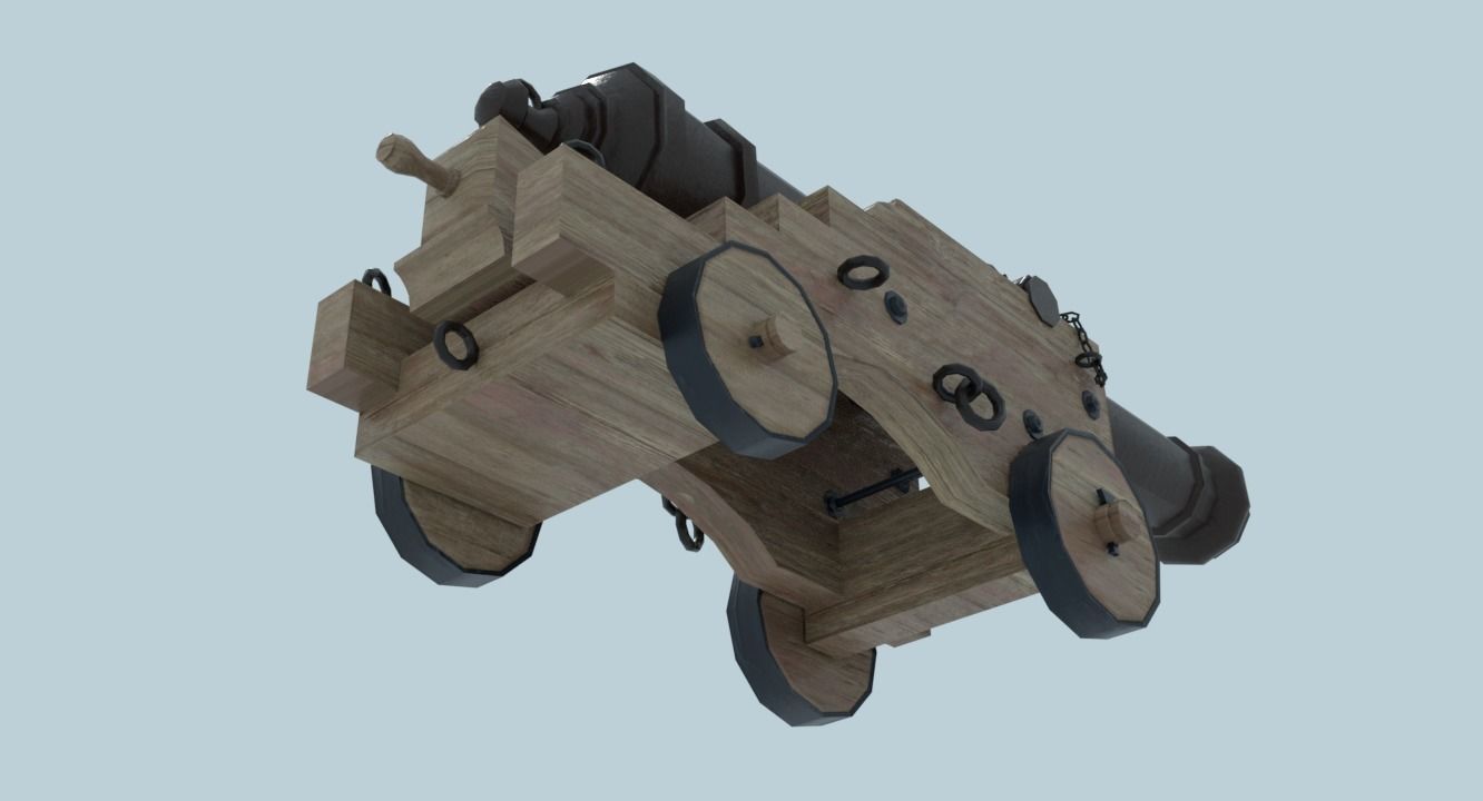 Colubrina Cannon 32lb Low-poly 3D model_28