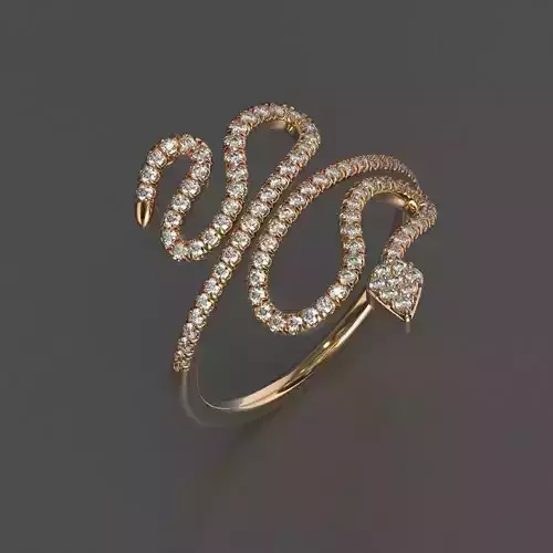 jewelry diamond beautiful ring snake 3d printed model 3D print model