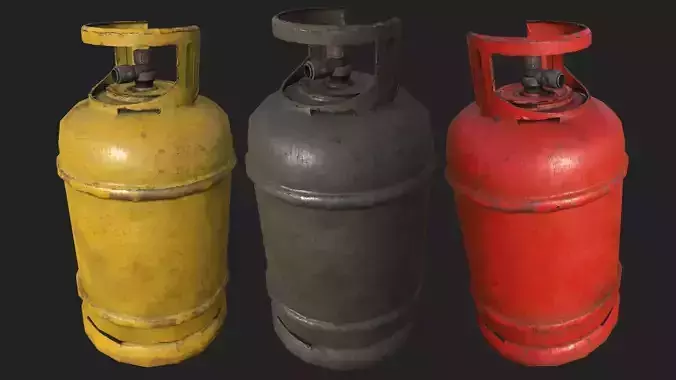 Propane Gas Cylinder 3 PBR Low-poly 3D model