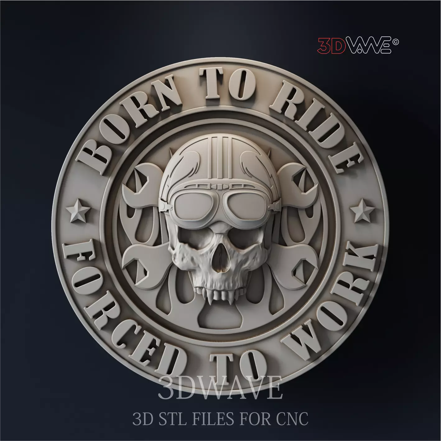 BIKER MEDALLION 3d stl files for CNC 3D print model_0