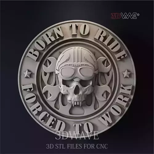 BIKER MEDALLION 3d stl files for CNC