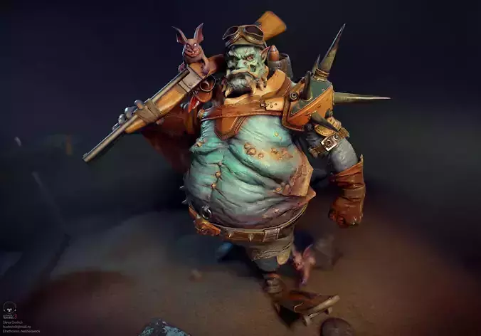 Crasus man with gun and skateboard Low-poly 3D model Crasus man with gun and skateboard Low-poly 3D model