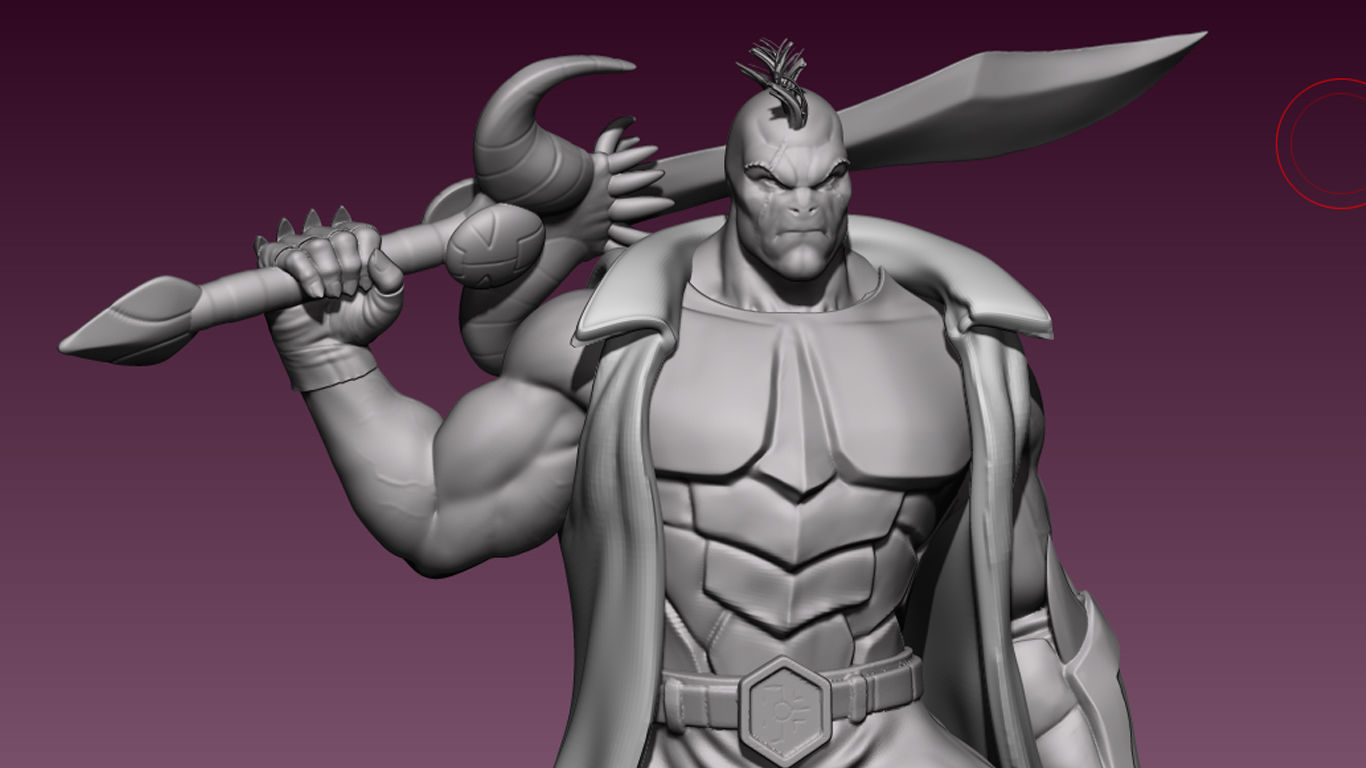 daruggis character holding sword 3D print model_4