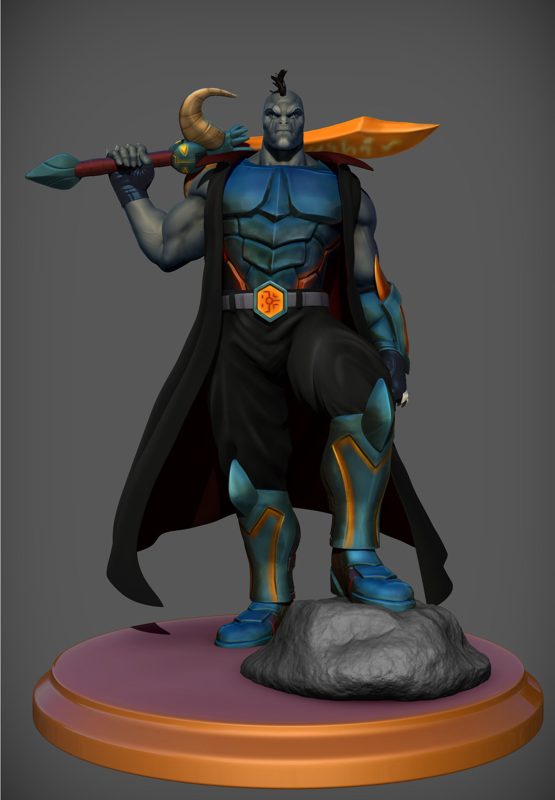 daruggis character holding sword 3D print model_6