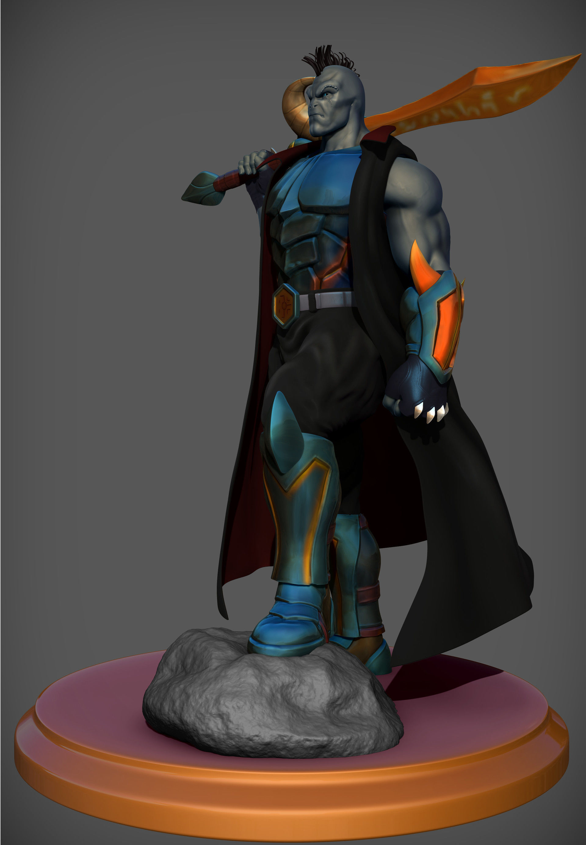 daruggis character holding sword 3D print model_5