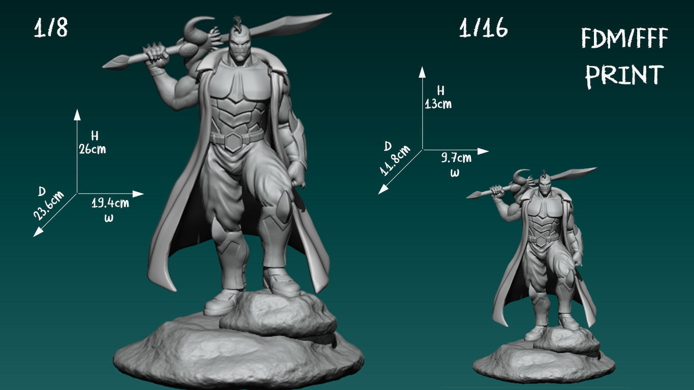 daruggis character holding sword 3D print model_1