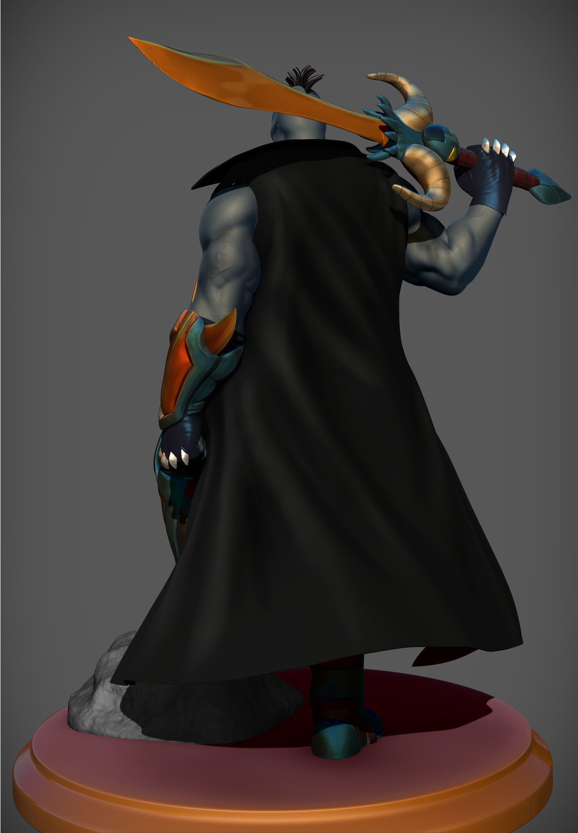 daruggis character holding sword 3D print model_3