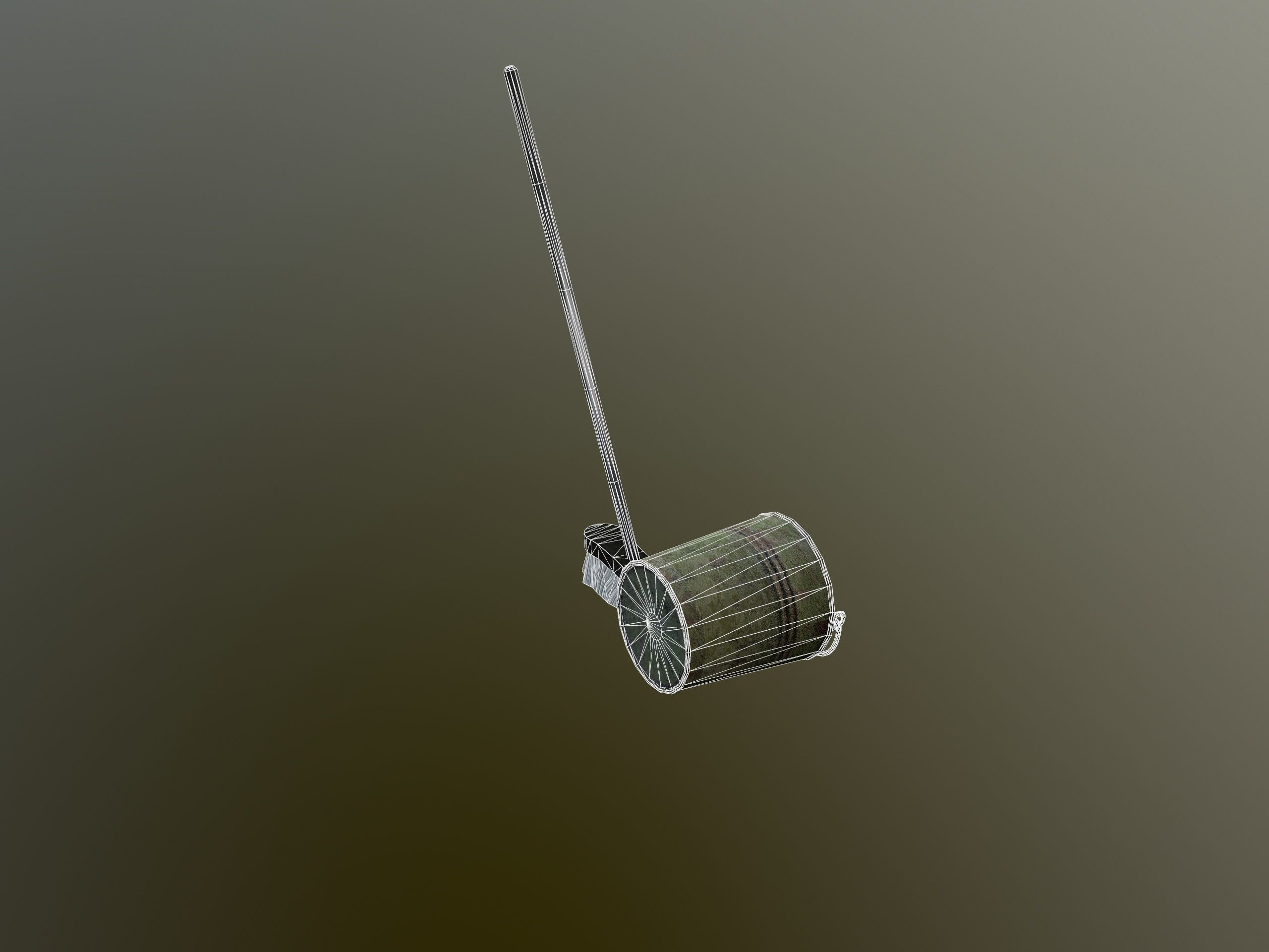 Broom Brush and Bucket Pack Low-poly 3D model_55